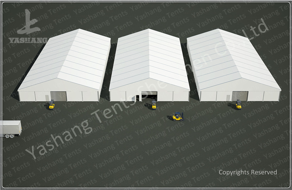 25x50 M Logistics Outdoor Warehouse Tents , Clear Span Fabric Buildings